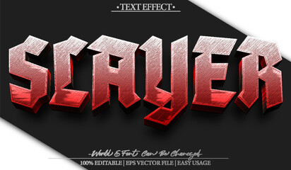 Slayer Warrior Fighter Hero Battle Sword Epic Text Effect Editable Alphabet