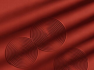 Chinese new year Concentric circles design on dark red textured surface | Year, chinese, background, abstract, red.