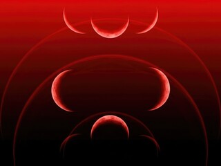 Lunar New Year Red crescent moon shapes in abstract composition | Background, moon, sunset, red, lunar, new, year, abstract.