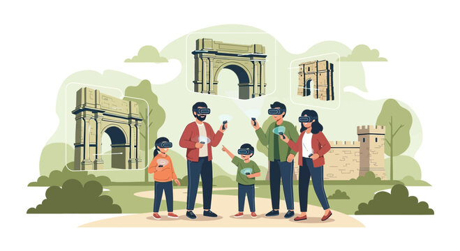 Family embarks on a virtual tour of ancient Roman monuments using augmented reality