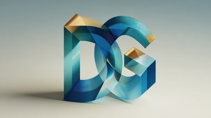 Monogram DG/GD lettermark design with interlocking geometric shapes, sleek metallic gradient
