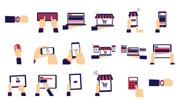 Animated Icons Hands Devices