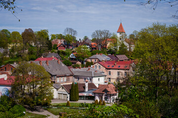 TALSI, LATVIA. 17th May 2025. A view to Talsi town.