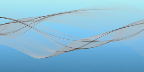 Futuristic abstract blue background featuring a flowing wave pattern with light curves and fractal swirl lines for a decorative vector motion design wallpaper