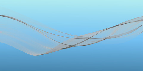 Vector illustration of a jellyfish on a blue background featuring light curves and wave motion patterns for an artistic nature wallpaper design