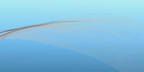 Vector illustration of golden ears of wheat swaying against a blue sky and ocean horizon with soft light and curved waves in a nature landscape design