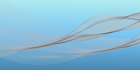 Abstract blue background with flowing vector waves and light curve lines creates a motion pattern for business wallpaper design