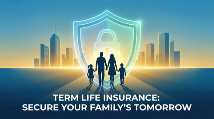 Secure your family&rsquo;s tomorrow with term life insurance in a modern cityscape environment