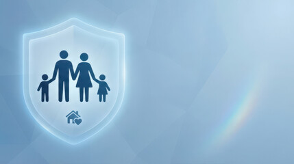 Protect your family's future with term life insurance family security digital illustration soft background conceptual viewpoint