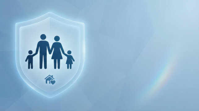 Protect your family's future with term life insurance family security digital illustration soft background conceptual viewpoint