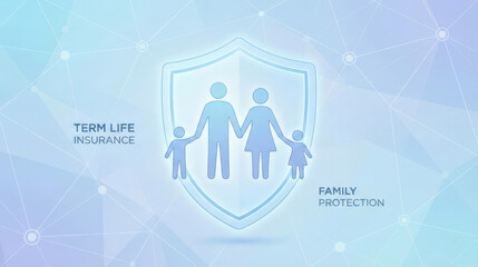 Family protection through term life insurance in a secure environment emphasizing safety and financial stability