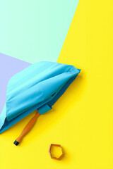 Flat Vector Of An Umbrella Folded And Tied Simple Composition