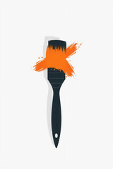 Flat Vector Paint Brush Minimal Solid Flat Design