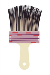 Flat Vector Paint Brush Minimal Solid Flat Design