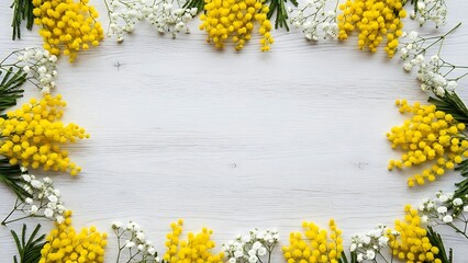 Bright yellow flowers arranged in a circle