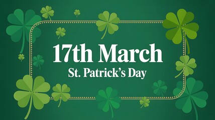 Celebrate St Patricks Day with Green Shamrocks Design