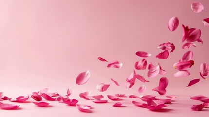 Delicate magnolia flower petals in soft white and blush tones create a serene spring backdrop