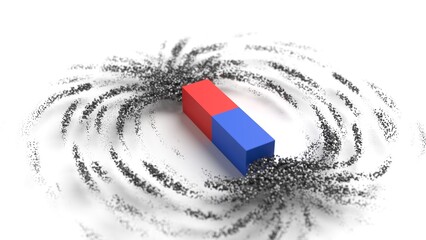 Magnetic Flux Fields and Superconductivity 3D representation for quantum physics research, electromagnetic iron filings visualization, and advanced technology education