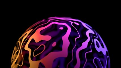 Abstract Neon Liquid Bubble fluid shifting 3D illustration for contemporary VJ backgrounds, organic skincare marketing, and trippy motion graphics for streaming