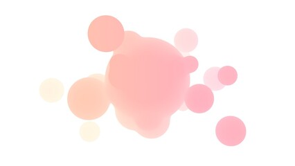 Organic Pastel Metaballs fluid shifting 3D illustration for mindfulness meditation apps, wellness center displays, and sleep therapy relaxation videos