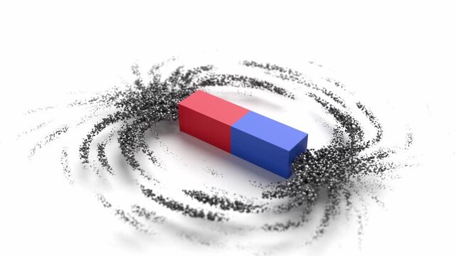 Magnetic Flux Fields and Superconductivity 3D animation for quantum physics research, electromagnetic iron filings visualization, and advanced technology education