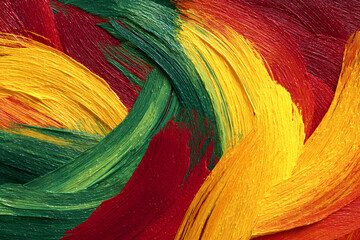 Abstract colorful background with waves and lines. Abstract background in red yellow and green for black history month