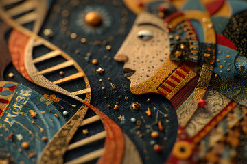 Creative black history month card celebrating scientific achievements and cultural heritage