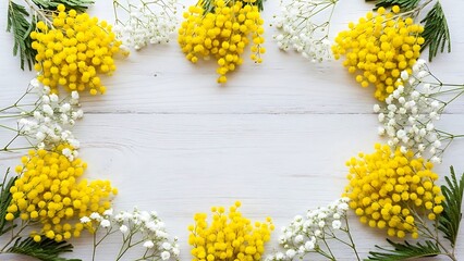Bright yellow flowers arranged in a circle