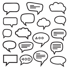 Obraz premium Collection of empty speech bubbles and thought clouds isolated design