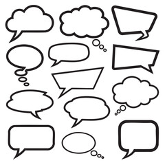 Obraz premium Collection of empty speech bubbles and thought clouds isolated
