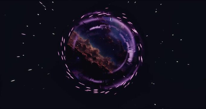 Swirling portal to another dimension on black background