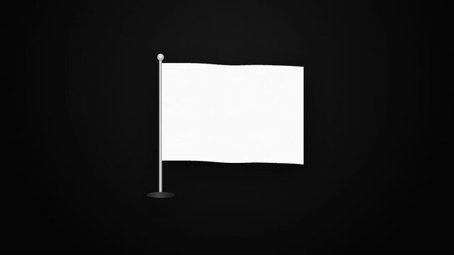 White Flag Waving Peace Surrender Animation