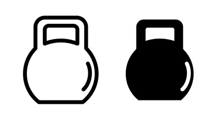 Kettlebell Icon collection in filled and stroke style.