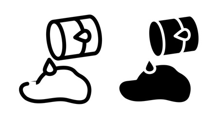 Oil spill Icon collection in filled and stroke style.