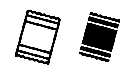 Sachet Icon collection in filled and stroke style.