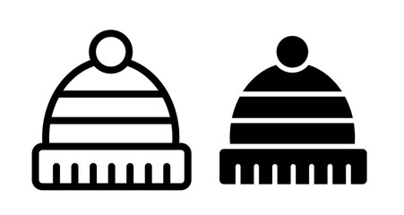 Winter hat Icon collection in filled and stroke style. © Extra