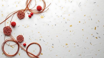 Delicate copper wire jewelry with red beads