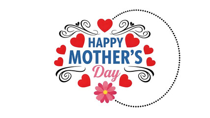 Happy mother's day greeting card isolated on transparent background