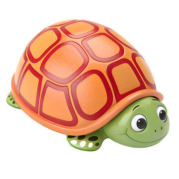 Cartoon turtle character isolated on transparent background