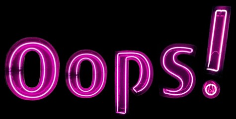 Oops! pink neon lights