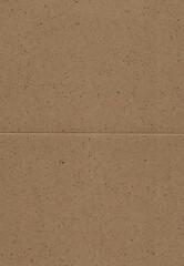 Brown cardboard texture with visible fold line and natural fiber speckles. Thick paperboard surface with subtle creases and recycled material look, photographed flat and evenly lit.