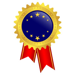 Gold Seal of Excellence & Achievement Award Badge | A versatile, high-quality vector graphic representing superior quality, achievement, excellence, and guaranteed trust, perfect for branding