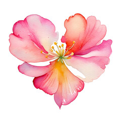 Watercolor Floral Heart of Roses and Peonies &mdash; Romantic Valentine Illustration