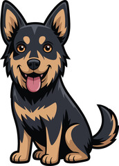 Cute cartoon a illustrator vector kelpie