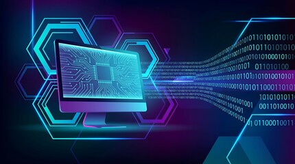 abstract technology background with binary code