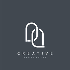 DQ Abstract  Monogram Logo Design. This logo is designed with a combination of two line letters D and Q 