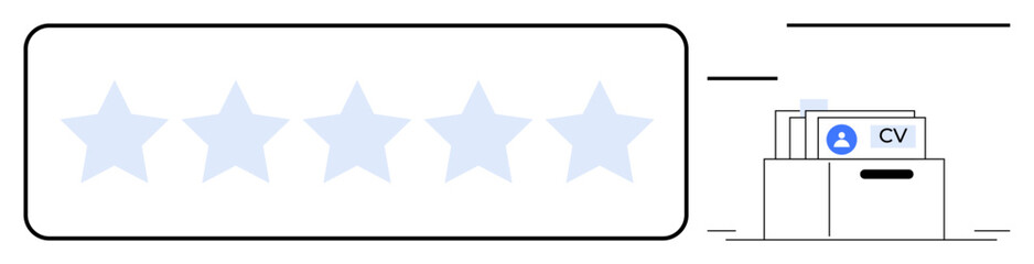 Obraz premium Recruitment process. Recruitment features CV management with streamlined workflow and an efficient company rating system. Recruitment enhances hiring practices. For HR platforms, hiring tools