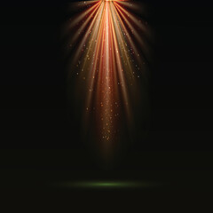 Spotlight Effect Vector with Bright Light Rays and Smoke for Performance Stage, Studio and Event Graphics