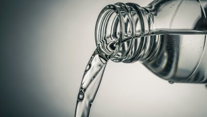 Refreshing cascade of pureness: Bottled water in motion capturing liquid clarity