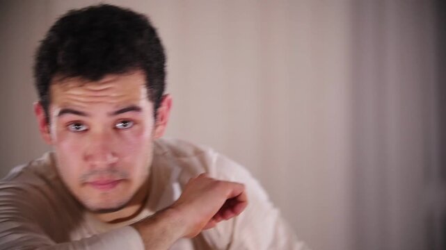 Martial arts. A man warming up and preparing for a sparring